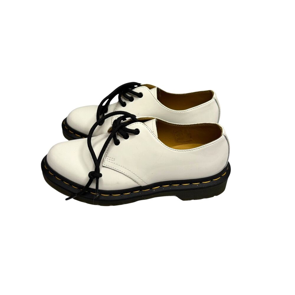 Dr Martens Patent Leather Loafers Shoes Women White Black 6 NWOT